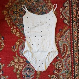 Aisliewear White Polka Dot Ballet Leotard
